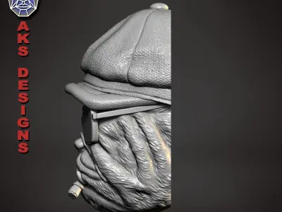 Gangster bulldog version 2 Bas relief wall art 3D print model