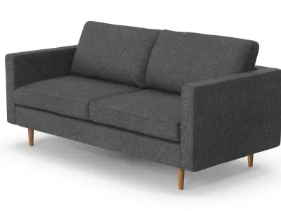 Loveseat - Grey Low-poly 3D model