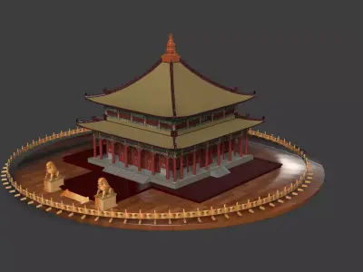 Chinese ancient house  3D model 43