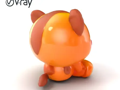 Cheerful Plush Toy Cuddly Model Pack Low-poly 3D model