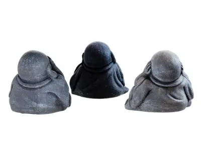 Three Buddha Statues I dont see  I dont hear  I wont tell 3D model