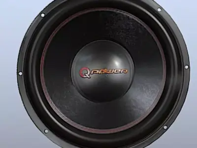 Q Power 12in 3000W Super Deluxe Subwoofer - High Poly Free 3D model
