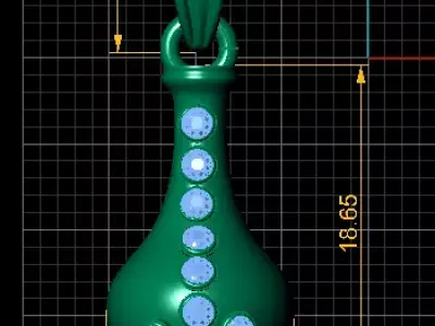 Gemstone Vase Pendant  3D Printable Jewelry 3D print model