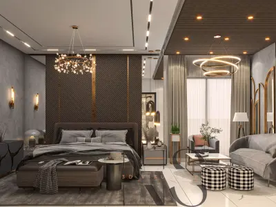 sunset Modern bed room 2020 3D model 3D model