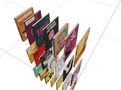 Low Poly Books stack of cards Free low-poly 3D model