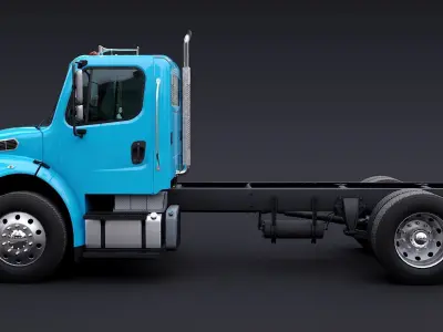 Freightliner M2 106 Day Cab truck Low-poly 3D model