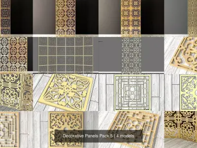 Decorative Panels Pack 5 3D Model Collection