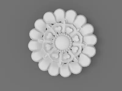 Floral Wood Carving for Furniture - 11 3D model