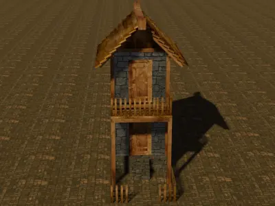 MEDIEVAL HOUSE Free low-poly 3D model 7