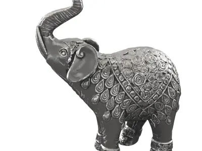 Indian Elephant Metal Figurine 3D model