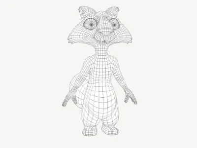 Cartoon Skunk Low-poly 3D model