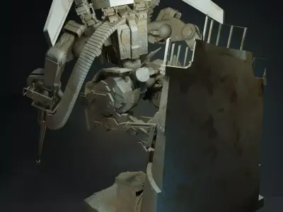 Big Gun Mech Free 3D print model