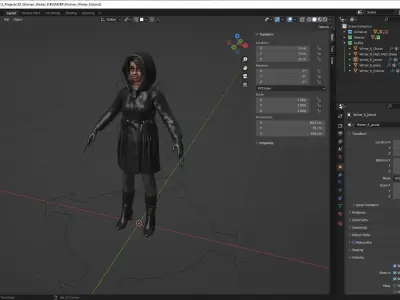 Woman - Winter Outfit 6 - Modular - Rigged Low-poly 3D model