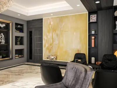 Luxury Boss Office Design 3D model