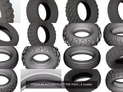 PREMIUM AUTOMOTIVE TYRE PACK 3D Model Collection