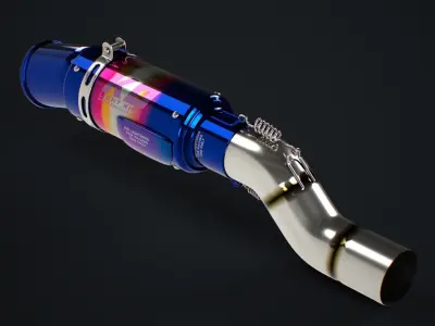 Exhaust Muffler Low-poly 3D model