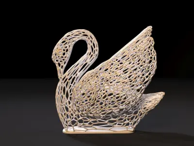 Decorative swan figurine 3D print model