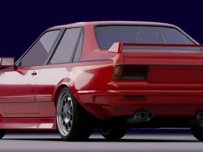 80s sports coupe Low-poly 3D model