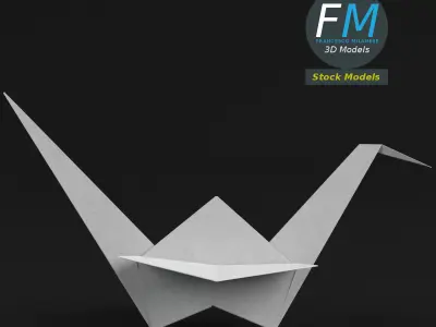 Origami paper crane 3D model