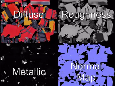 Vibrant Expedition Backpack model pack Low-poly 3D model