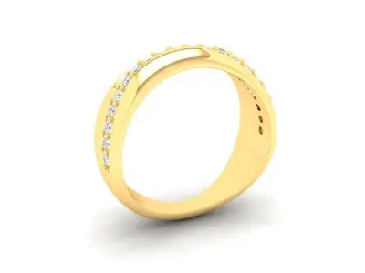 Diamond Band Ring for Women 526 3D print model