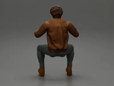 Separated - Young man riding a motorbike - motor and motorbiker 3D print model