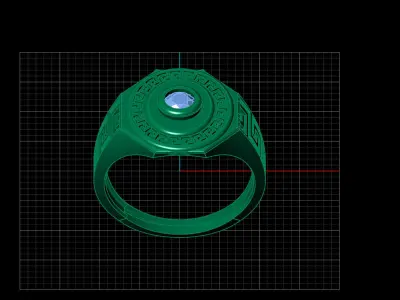 Print Ready STL 3DM  Gents Rings Diamond Men Ring  3D print model 208
