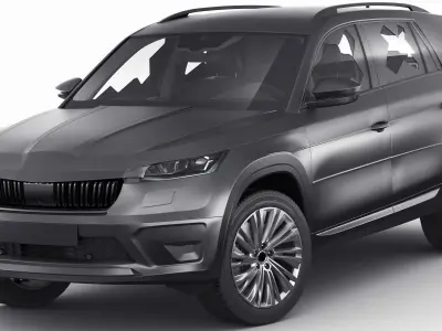 Test prototype SUV in camouflage 3D model