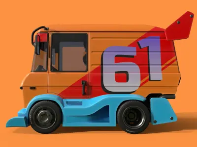 Stylized Wagon Low-poly 3D model