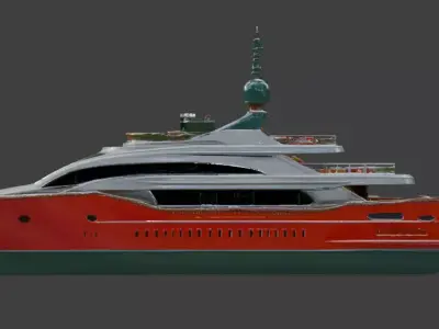 Luxury Christmas Edition Sport Yacht 3D Model 3D model