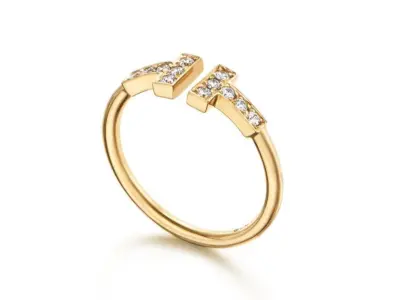 Tiffany Ring T Jewelry Gold HK-071 3D print model