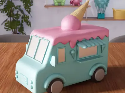Miniature Ice Cream Van - 379 3D print model