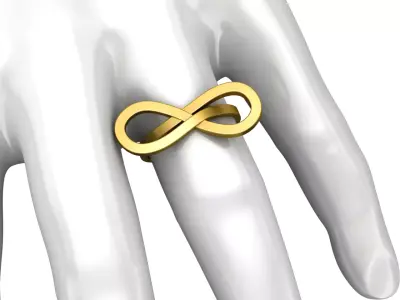 Infinity Ring Lightweight Modern Gold Jewelry 3D Model 3D print model