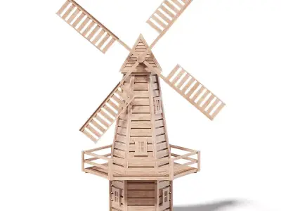 Windmill Miniature 3D Model 3D model