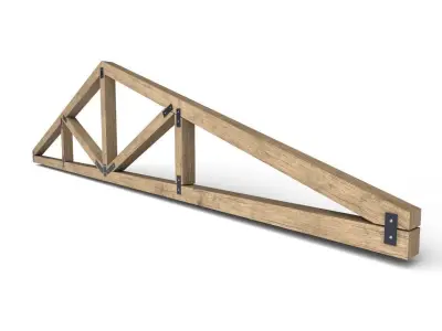 Wooden Roof Truss 04 Low-poly 3D model