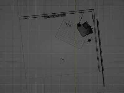 Reading place in living room 3D model
