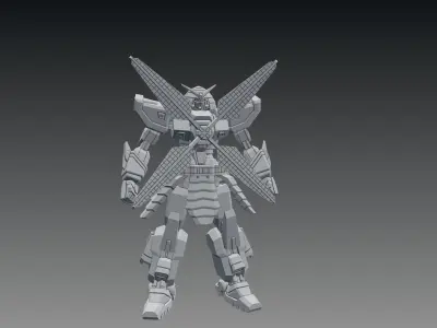 Nether Gundam Head Free 3D print model