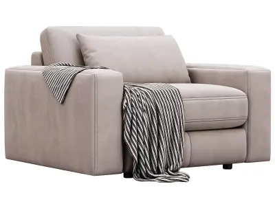 Kipton Wide Arm Nubuck Leather Sofa 140 By Arhaus 3D model