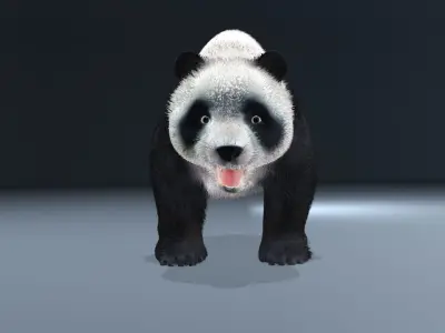 This is a low -polygonal panda Low-poly 3D model