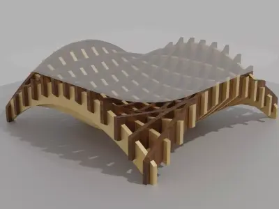 Wavy Waffle Coffee Table 3D model
