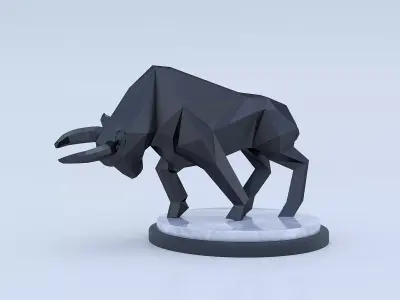 Statue de taureau Low-poly 3D model