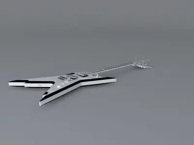 255 Razorback guitar Free 3D model