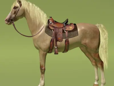 Cowboy Horse Palomino 3D model