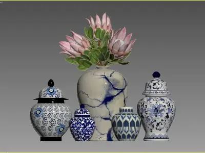 Vases Set 04 3D model