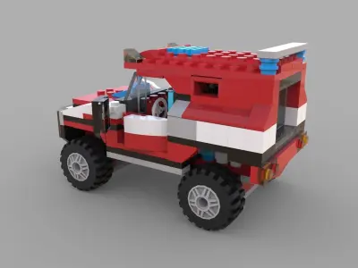 Lego jeep game Low-poly 3D model