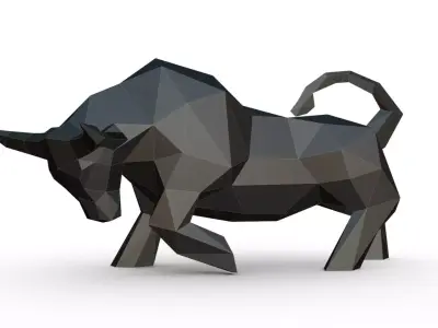 bull low poly 3D print model