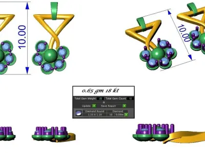 Pendant Earrings combo - 346 3D print model
