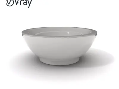 Sleek Metal Bowl D Model Pack Low-poly 3D model
