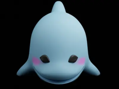 Dolphin Low-poly 3D model 8