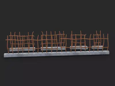 Rusty fence  3D model